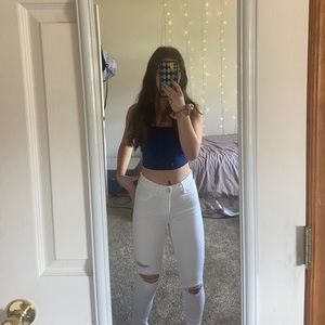 White Distressed AE Jeans